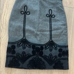 Nanette Lepore Gray and Black Midi Skirt